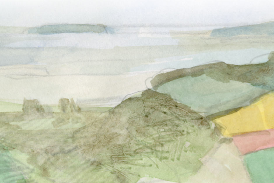 watercolour impression of landscape